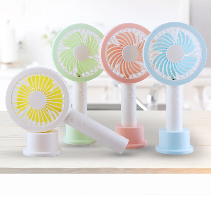 

Small Handheld USB Rechargeable Fan With LED Light Cooler Portable 3 Speed Adjustable Desktop Cooling Fan