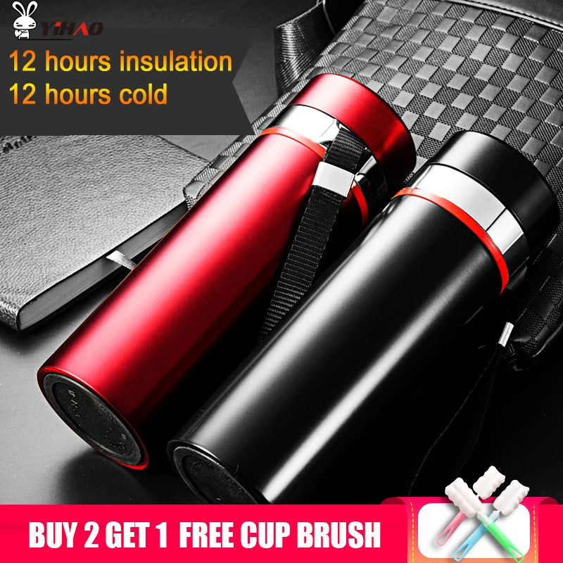 

YIHAO 500ml 600ml High Quality Vacuum Flasks Thermoses Cup Stainless Steel 304 Thermos Mug Portable Thermal Business Vacuum Cups