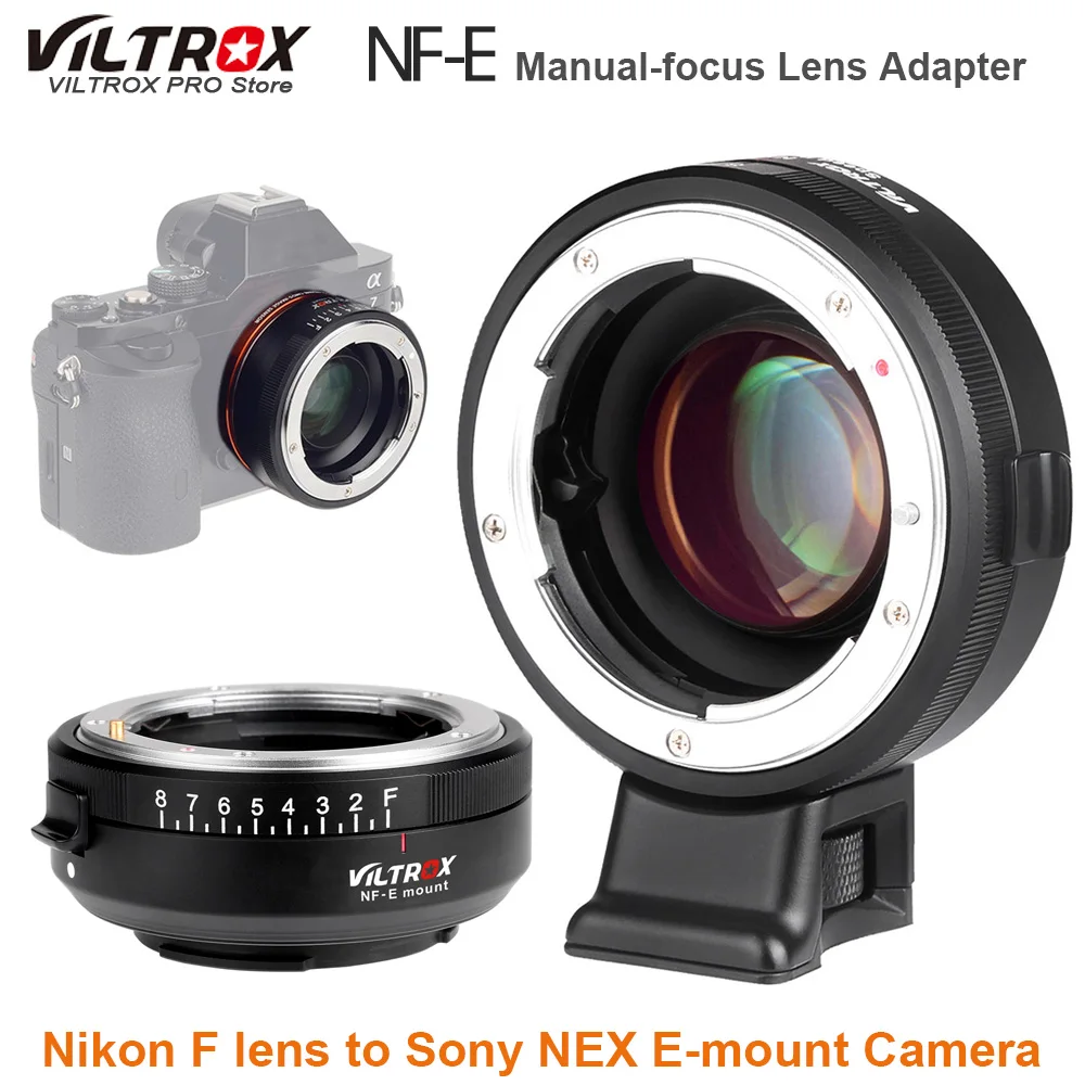 Ceny VILTROX NF E instrukcja skupić się F mocowanie adapter obiektywu Telecompressor reduktor ogniskowy szybkość Booster dla Nikon F do Sony NEX E do montażu kamery