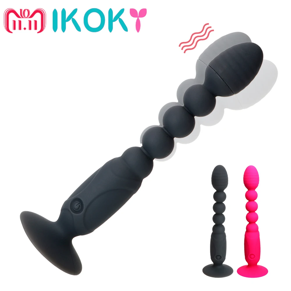 IKOKY Long Butt Plug Prostate Massager Stimulation Purple Anal Beads Vibrator Sex Toys for Men Women Anal Plug Adult Products IKOKY Long Butt Plug Prostate Massager Stimulation Purple Anal Beads Vibrator Sex Toys for Men Women Anal Plug Adult Products