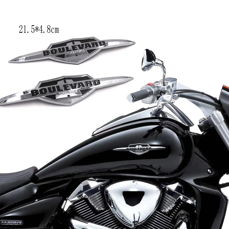 2 шт., эмблема для бензобака мотоцикла, хромированный значок для Suzuki Boulevard VL400 800 C50 M50 C90 M90 M109R, эмблема для бензобака