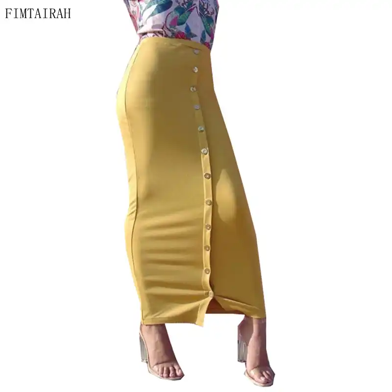 high waisted bodycon maxi skirt
