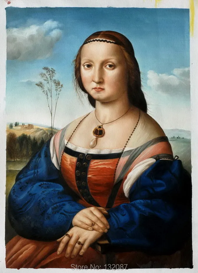 Free Shipping Portrait of Maddalena Doni by Sanzio Raphael, Famous Art