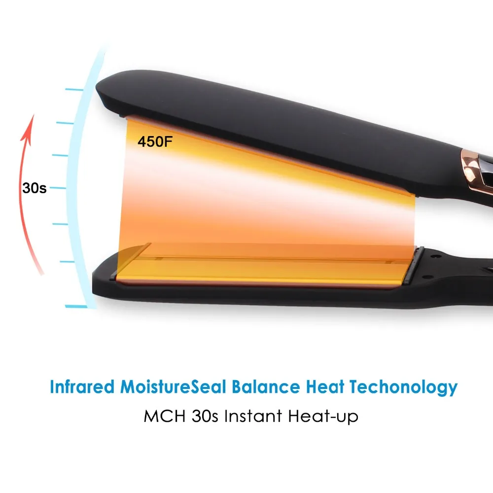 RUCHA wide plate infrared hair care flat iron10