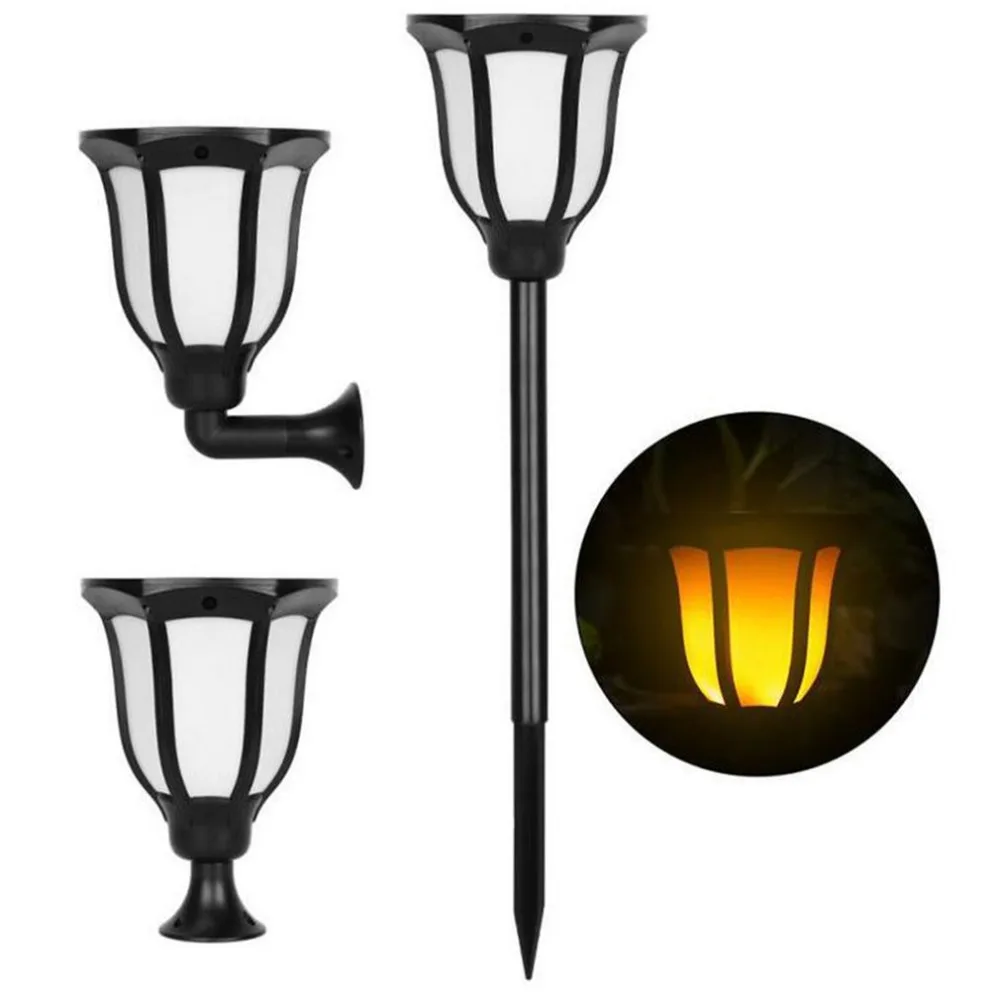 

Waterproof Solar Powered LED Light Three-mode Ambient Wall Lamp Flame Lamp Torch Light Lawn Lamp for Outdoor Garden