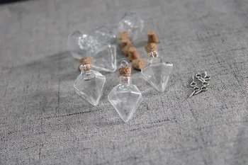 

100set/lot new tiny cute 20mm clear glass bottle + cork + eyehook for diy jewelry findings