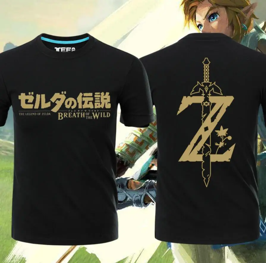 Легенда о Zelda Link Сумерки принцессы косплей костюм герой Дыхание Дикого Футболка Tee