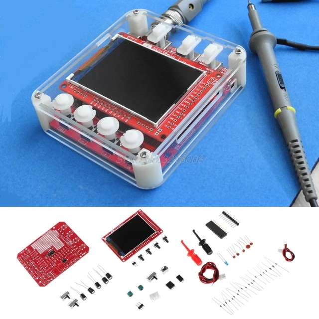 Cheap NEW DSO138mini 2.4' TFT digital oscilloscope kit with enclosure Electronic DIY learning kit Pocket-size original DSO138 Oct29