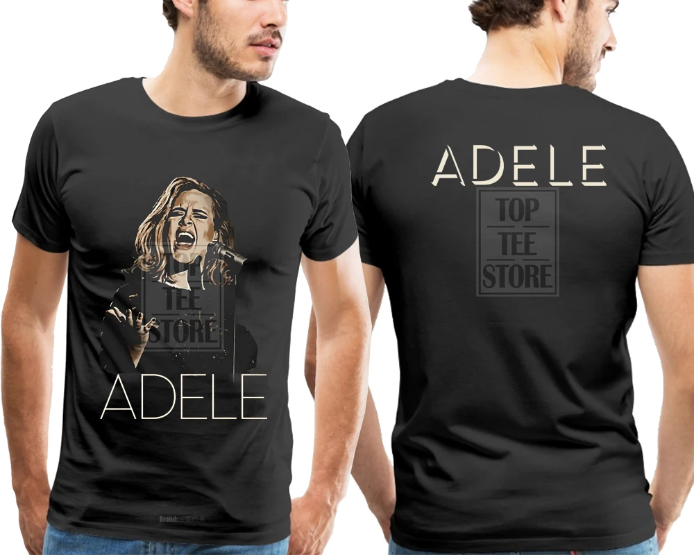 2 боковых Adele 2017 тур по Finale музыка черная футболка Xs 3xl новые летние черный человек