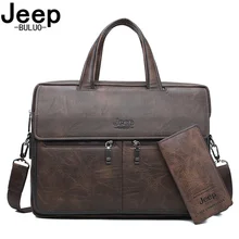 Мужские деловые сумки jeep buluo, оранжевый портфель для ноутбука 14", сумка из спилковой кожи, деловой портфель для путешествий, все сезоны