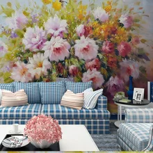 Пользовательские 3D тканевые текстильные обои для стен матовый шелк для гостиной фон фрески Европейская Цветочная ваза ручная роспись