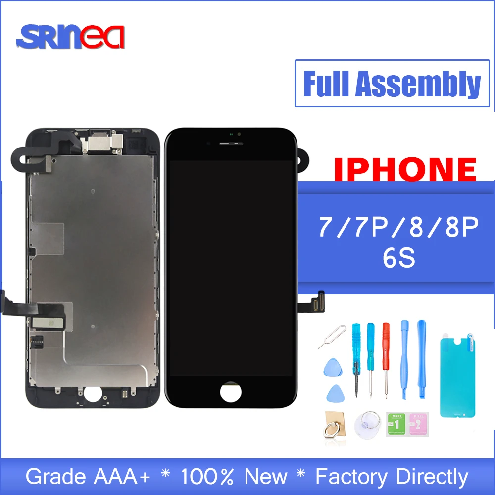 AAA Полный ЖК дисплей для iphone 7 8 Plus 6 S полная сборка с сенсорным экраном фронтальной