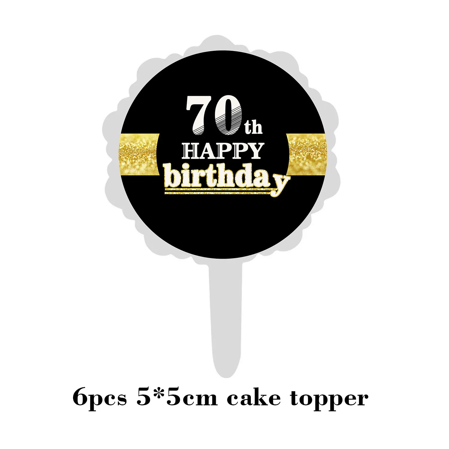 Happy Birthday Confetti Balloon Number Balloon Adult Birthday Cake Topper Gift Sticker For 16 18 21 30 40 50 60 Years Decoration - Цвет: 70 Cupcake Toppers