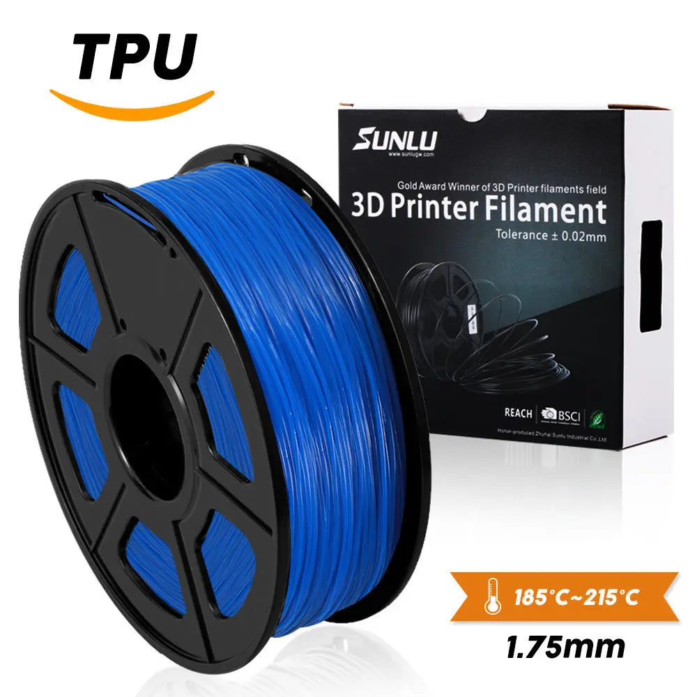 3d printer filament new free ship SUNLU Warehouse price 0.5kg 1.75MM 3D Printing Filament TPU with OEM and ODM supports - Цвет: blue-1.75mm