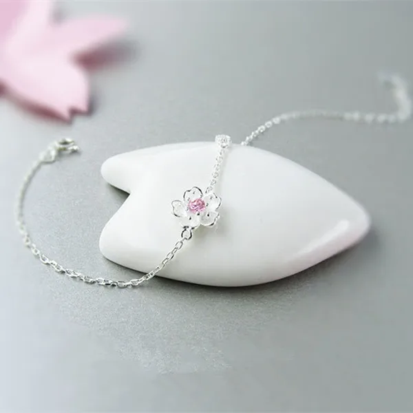 

ladies bracelet color protection hypoallergenic cherry blossom bracelet purple powder drill bracelet