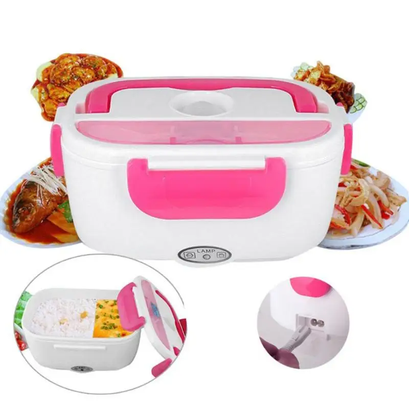 

Multi-functional Lunch Box Container Portable Electric Heating Lunch Box Food Heater Rice Container for Home Office Car ABS