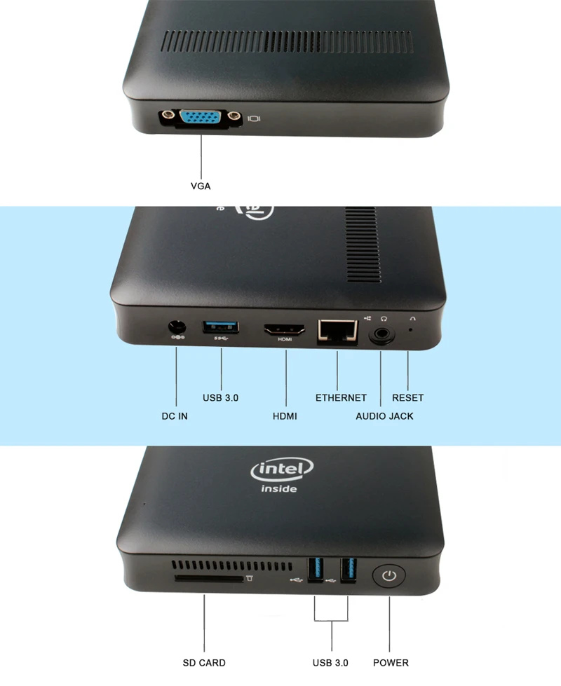 Мини ПК настольный компьютер Лицензия Windows 10 Linux Ubuntu все в одном Intel N3450 4 Гб ОЗУ 64