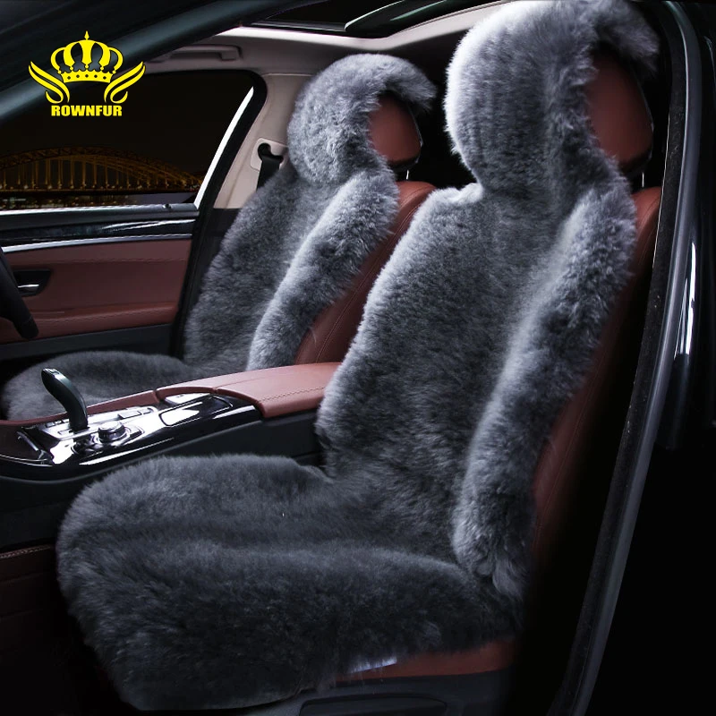 

Natural sheepskin car seat cover Fit for most cars feel comfortable warm and luxurious breathable refreshing car seat cushion