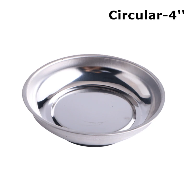 " /4"/" круговой магнитный лоток из нержавеющей стали для автомобильных болтов, винтов, деталей, дисковых присосок, инструментов - Цвет: Circular-4 inch