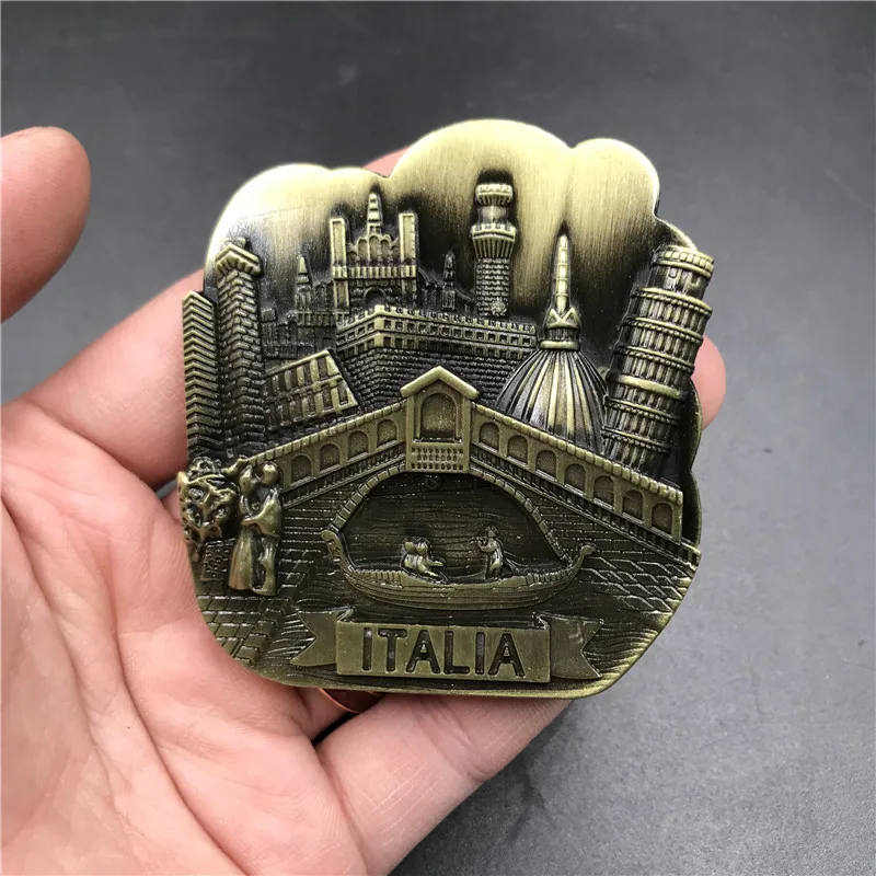 Venice Magnet Metal 3D Refrigerator Sticker Fridge Magnet Souvenir Berlin Castle Brazil Jesus Kitchen Magnet Sticker Home Decor