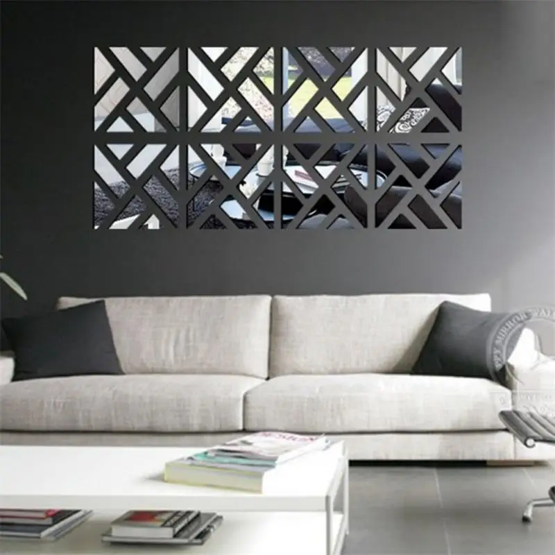 Surface Fashion Mirror Wall Stickers Living Room Decorative Sticker Wall Decor(China (Mainland)