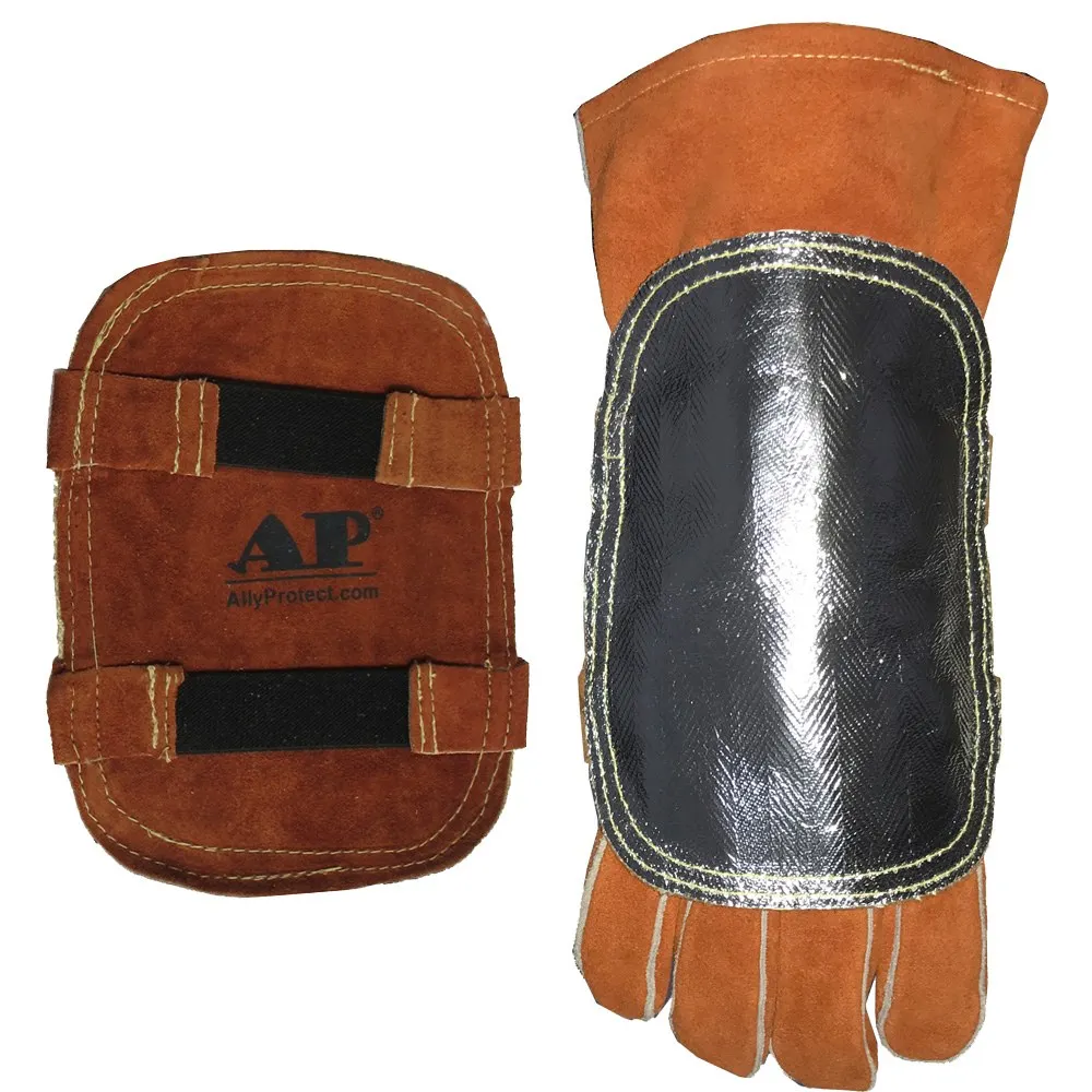 Welding Gloves' Pad High Heat Protection Pad Aluminized & Cowhide Leather Anti Flame Stitching Welding Pad Welding Gloves' Pad High Heat Protection Pad Aluminized & Cowhide Leather Anti Flame Stitching Welding Pad
