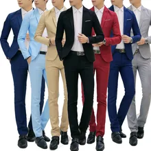 Костюм брюки рубашка костюм/ Осенняя мужская мода костюм/мужская деловая Повседневная куртка+ рубашка+ брюки