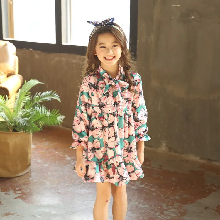 floral big girls school dress long sleeve 2018 new spring summer autumn a live children dress print flower baby girls clothing 2018 4 5 6 7 8 9 10 11 12 13 14 15 years little big girls  dres for kids toddler girl dresses (5)