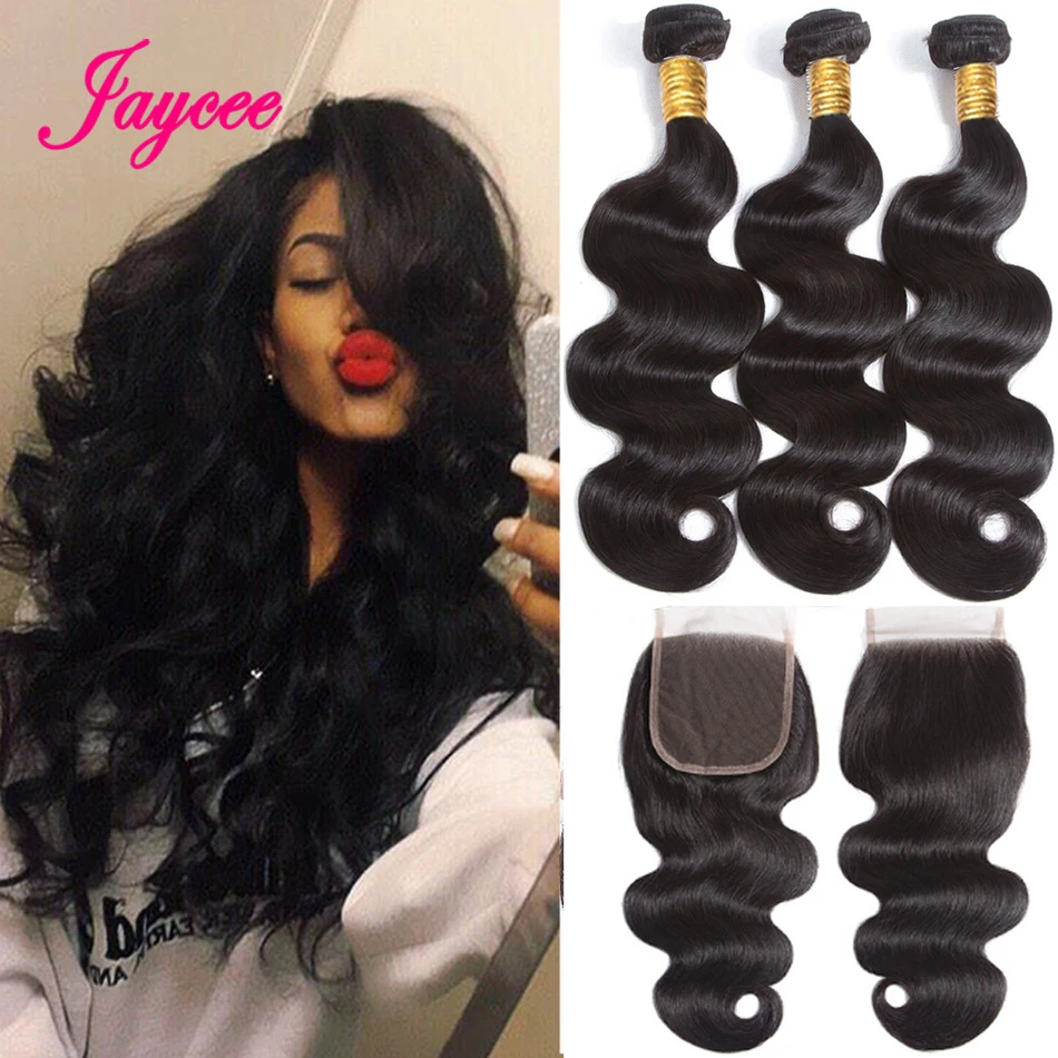 Jaycee BodyWave Bundles With Closure 100% Remy Human Hair Bundles With Closure Brazilian Hair Weave Bundles Double Weft Jaycee BodyWave Bundles With Closure 100% Remy Human Hair Bundles With Closure Brazilian Hair Weave Bundles Double Weft