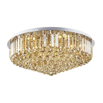 

Simple modern LED rectangular living room crystal lamp bedroom 1 m 1.2 m hotel lobby ceiling lamp led crystal lighting fixture