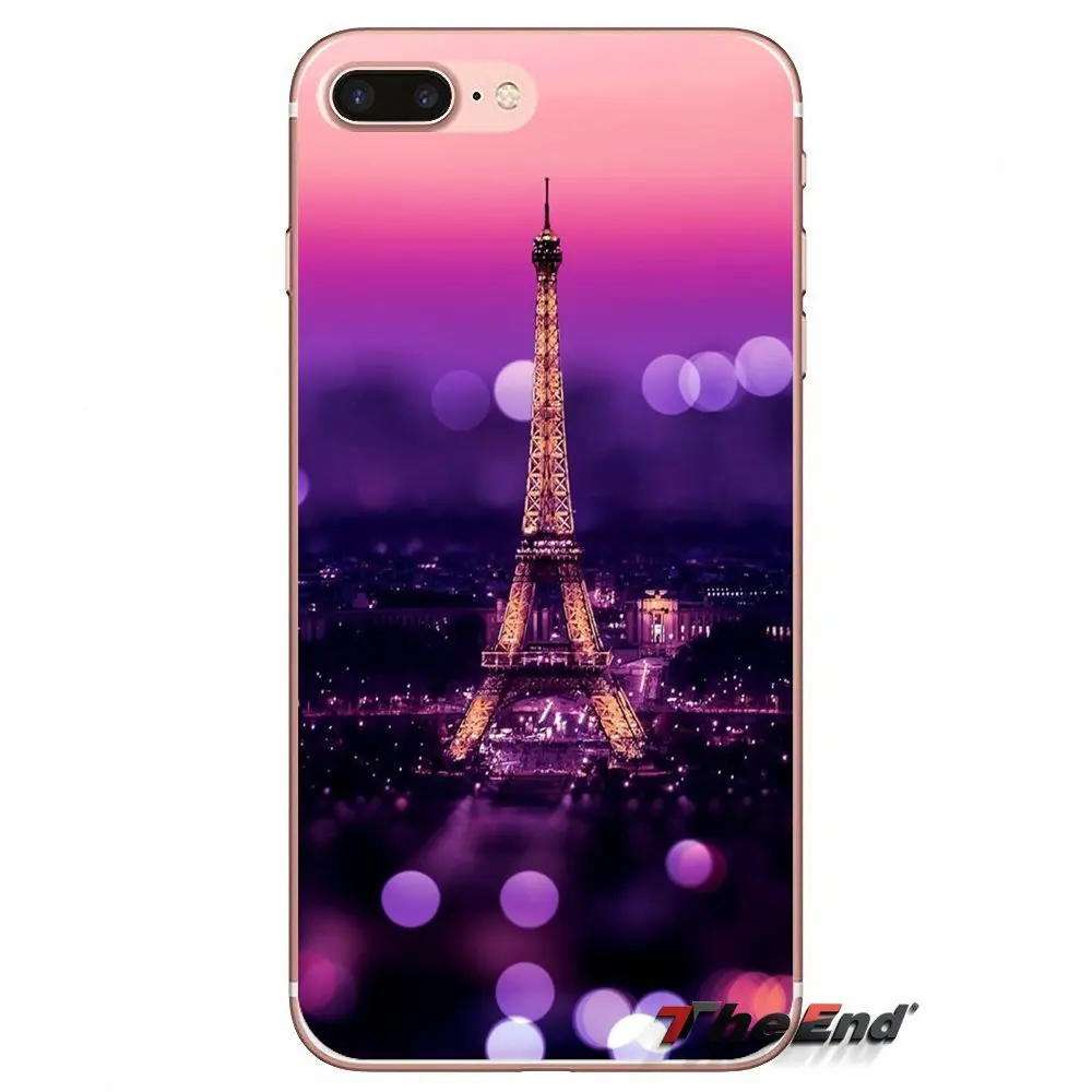 Мягкий чехол для Samsung Galaxy Note 3 4 5 Grand Core Prime S3 S4 S5 MINI S6 S7 edge S8 S9 Plus Eiffel Tower Night