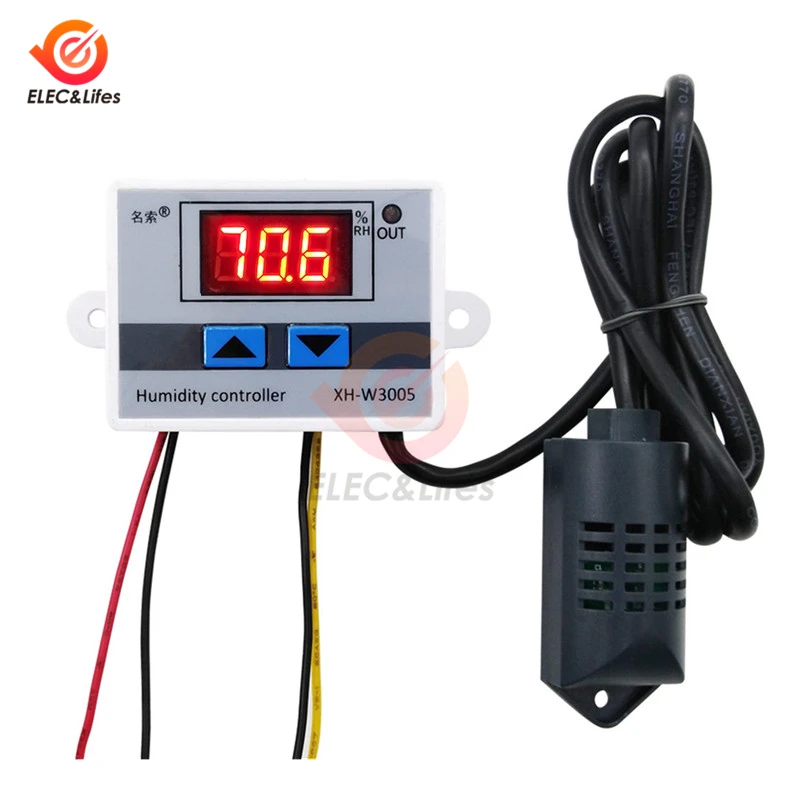 

AC 220V 1500W 10A LED Digital Humidity Sensor Controller 0%~99%RH Mini Hygrometer Regulator Control Switch