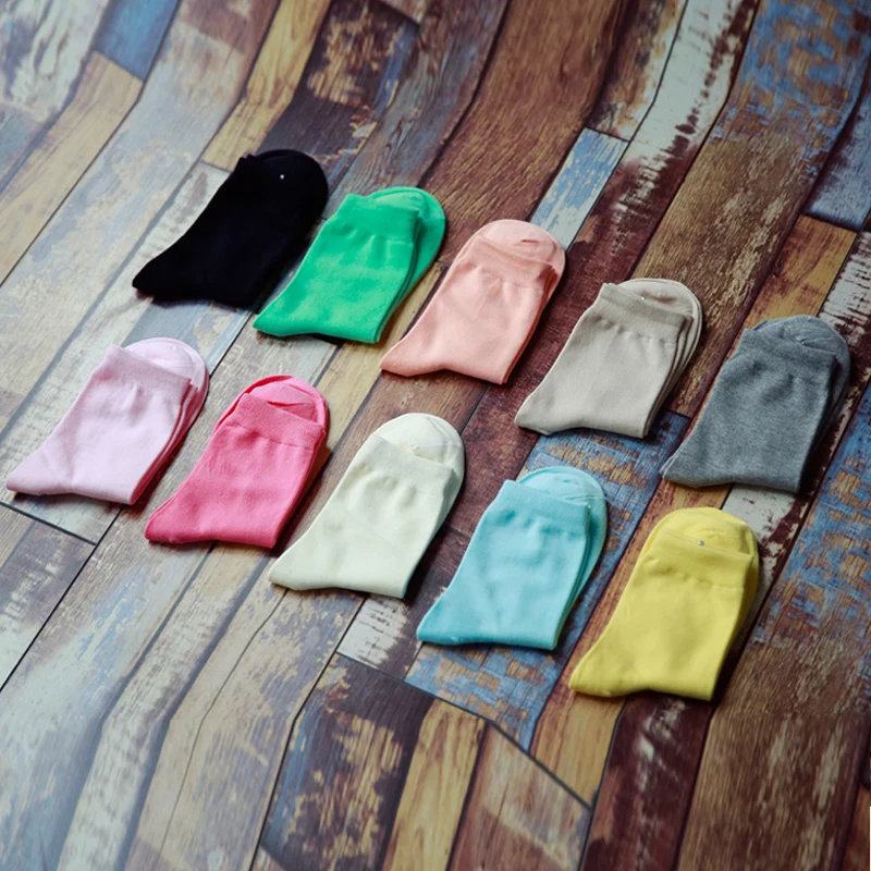 

Clearance! Winter Autumn New Women In Tube Sock Cotton Fashion Deodorant Pure Color Casul Socks 10 colors EUR35-40