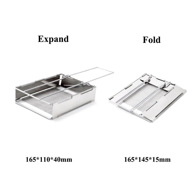 Походная плита из нержавеющей стали, тостер на открытом воздухе, походный, для пикника, хлеб, тостер, стойка, набор для приготовления пищи, кухонная посуда