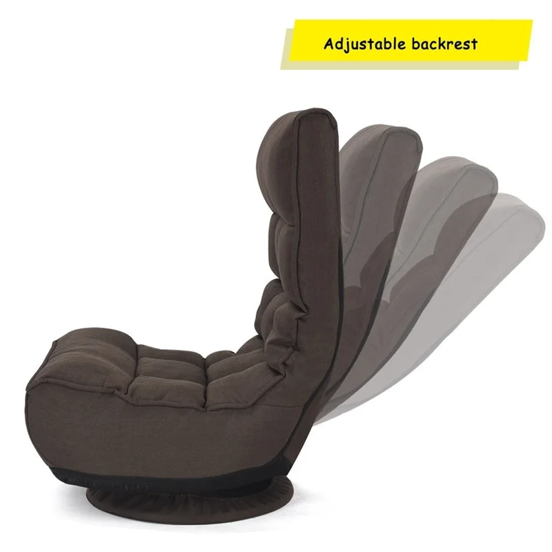 

Adjustable Swivel Lazy Sofa Floor Chair Four Angle Adjustment Sponge Cushion Versatile Sofa with 360 Degree Swivel HW58058