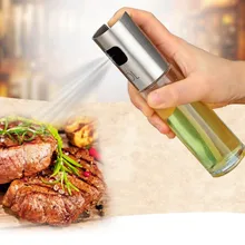 High Quality 304 Stainless Steel And Glass Oil Spray+Vinegar Bottles Sushi Salad Cake Baking Fried Dishes Cooking Tools