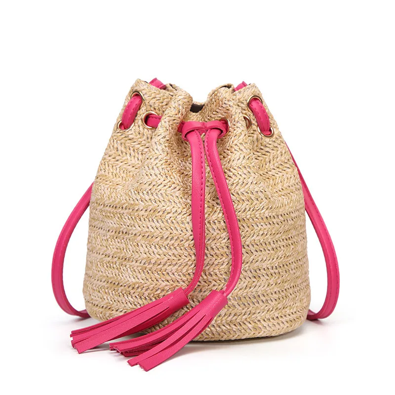 

New Summer Women Beach Bag Bali Round Rattan Straw Bag Woven Beach Handbags Lady Vintage Handmade Straw Shoulder Bags