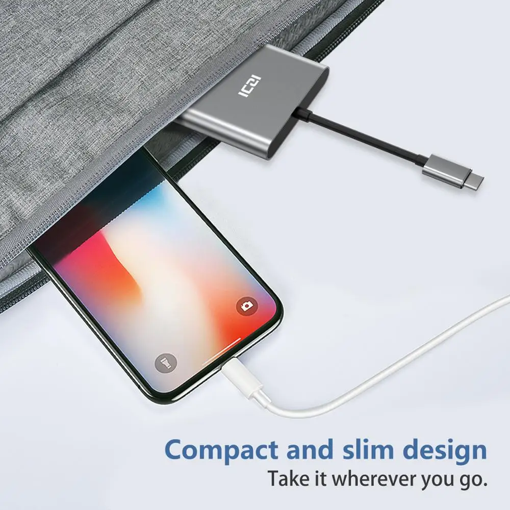 ICZI type C к HDMI концентратор адаптер USB 4K 3 0 зарядка PD порт конвертер для Macbook Pro Air 2018