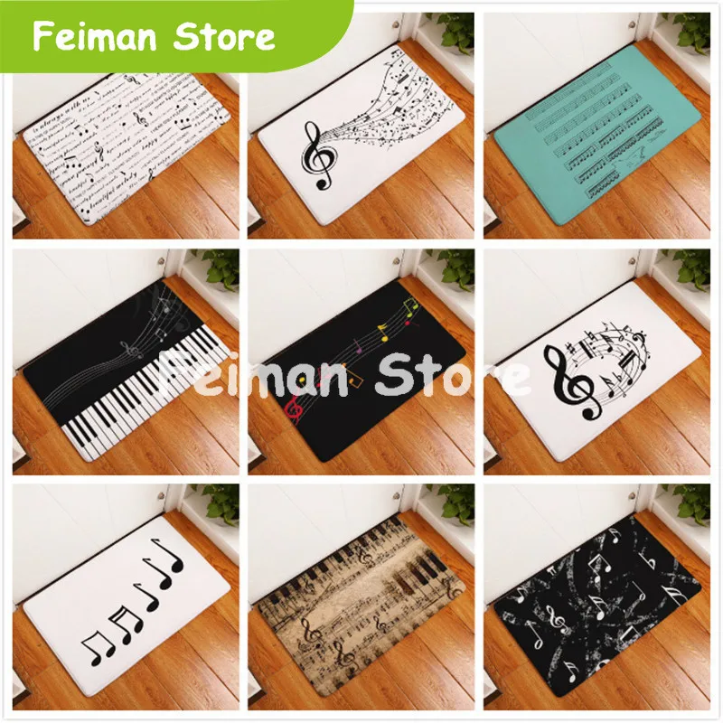 

Piano Keyboard Music Note Carpet Memory Foam Rugs Flannel Carpet Rug Bathroom Doormat Clean Mat Area Rugs for Home Decoration