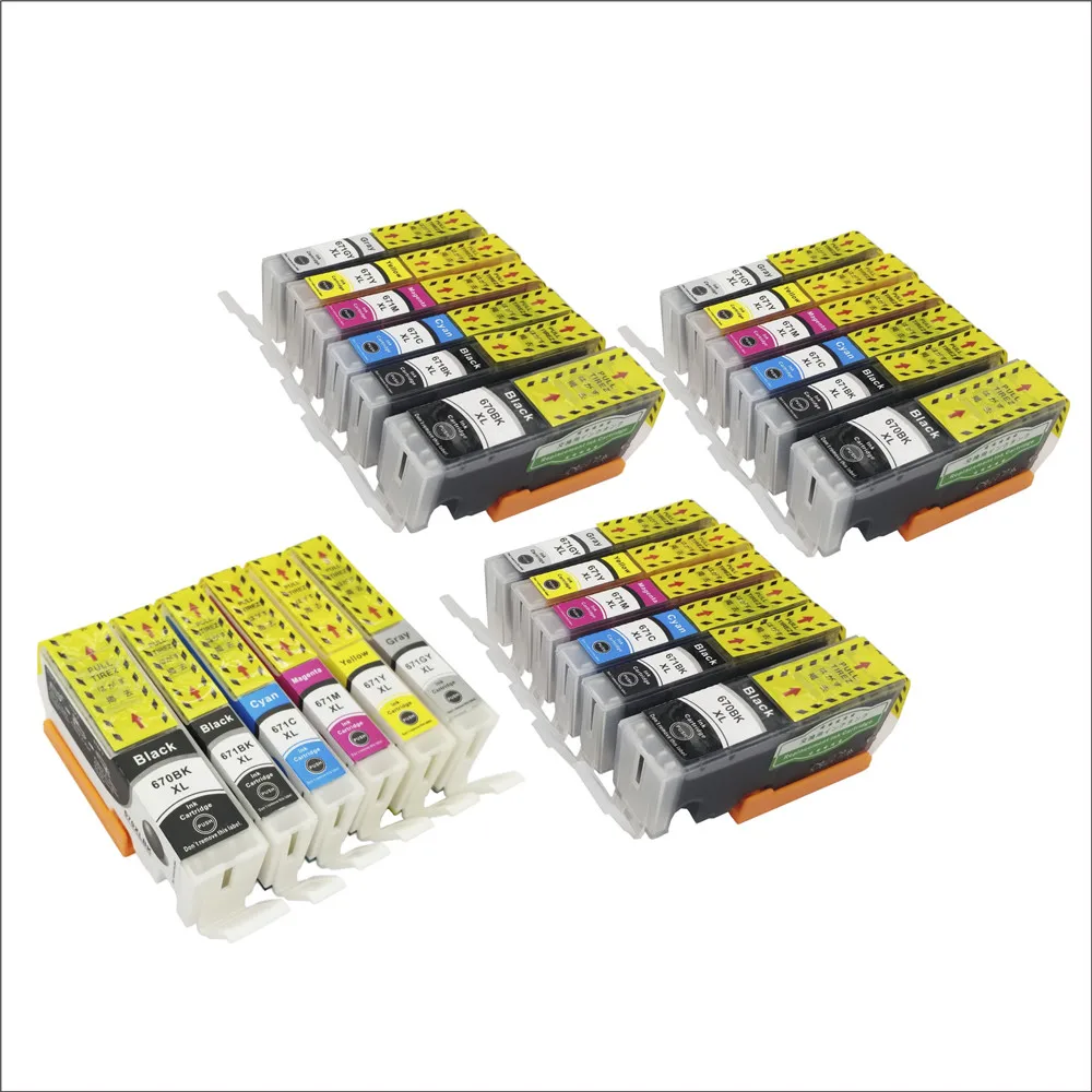 24pcs PGI670XL CLI671XL Refilling Ink Cartridges Compatible for Canon