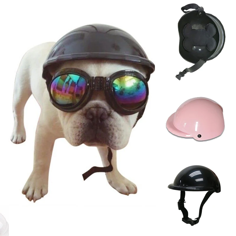 Puppy Motorcycle Protect for Dog Cat Handsome Biker Hat Pets Helmets