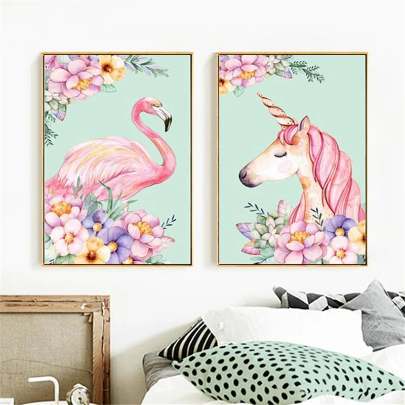 5D DIY Diamond Painting Animal Full Animal Unicorn Flamingo Picture Of Rhinestones Daimond Embroidery Full Package Corss Stitch