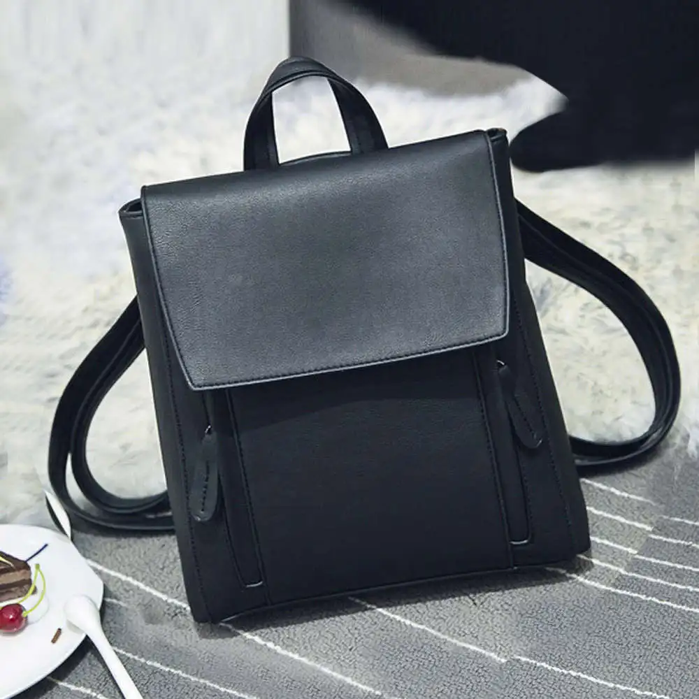 Aelicy рюкзак из искусственной кожи сумка на плечо женские школьные сумки рюкзаки подростковые модные винтажные рюкзаки из искусственной кожи для девочек - Цвет: Черный