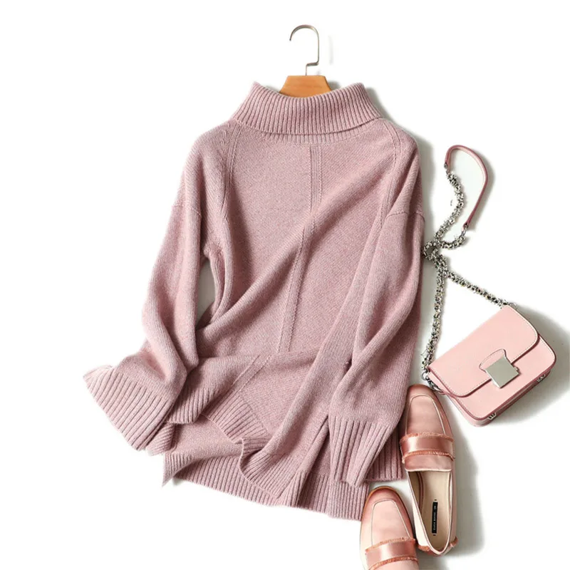 

2019 Women Sweaters And Pullovers Jumper 100% Pure Cashmere Turtleneck Women Sweater Solid Thick Ladies Italian Cashmere Sweater