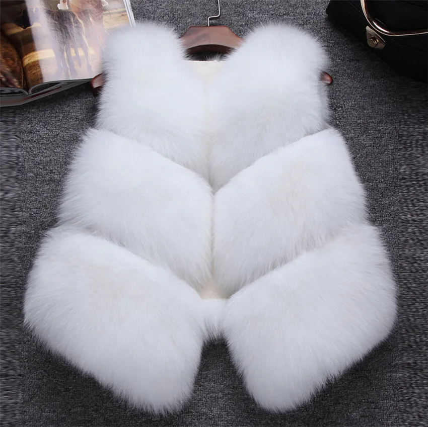 Fur Vest For Women Women's Faux Fur Sleeveless Vest Plus Size