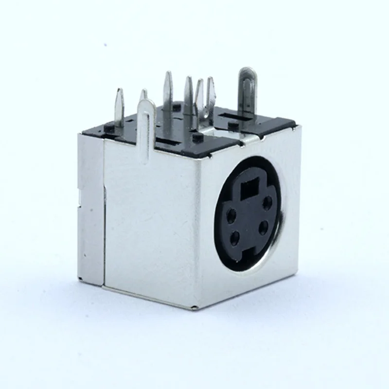Клемма MDC/S Mini PS2 3 шт. разъем питания MINI DIN 4pin металлический корпус гнездо изогнутая