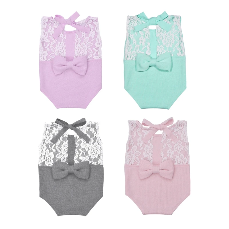 

Facny Lovely Newborn Photography Prop Baby Stretch Lace Props Romper Knit Dainty Romper baby Liek