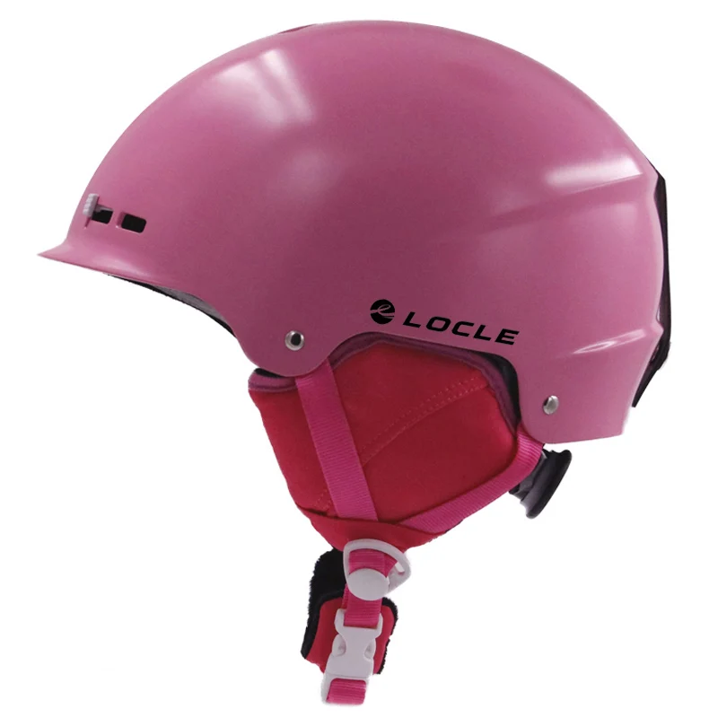 LOCLE лыжный шлем ABS+ EPS CE сертификат взрослый лыжный шлем Спорт на открытом воздухе Лыжный сноуборд шлем снег скейтборд шлем 56-63 см - Цвет: Розовый