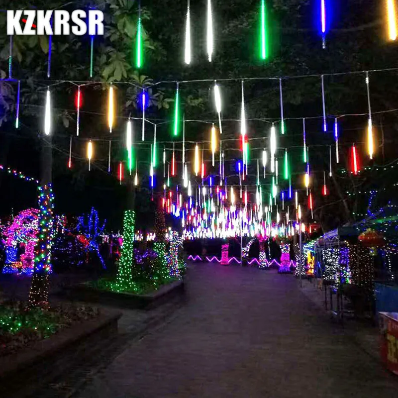 KZKRSR 20CM Led Meteor Shower Rain Tube Waterproof Outdoor Decoration Curtain Garland Christmas Tree Guirlande Lumineuse KZKRSR 20CM Led Meteor Shower Rain Tube Waterproof Outdoor Decoration Curtain Garland Christmas Tree Guirlande Lumineuse