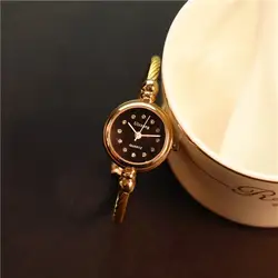 Роскошная обувь с украшением в виде кристаллов изысканный Для женщин часы-браслет тонкий ремешок маленький циферблат женские браслет
